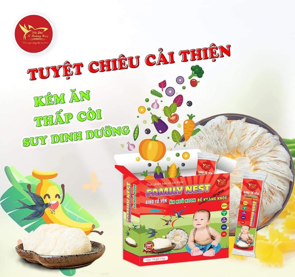 2 hộp - sỉ 2 hộp siro tổ yến family nest giúp bé ăn ngủ ngon ,thông minh , khỏe mạnh ,mỗi hộp 14 gói x 6ml
