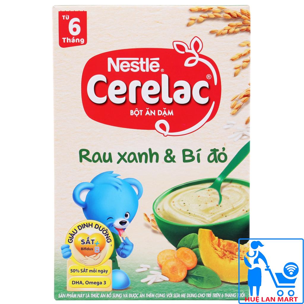 Bột Ăn Dặm Dinh Dưỡng Nestlé Cerelac Rau Xanh & Bí Đỏ Hộp 200g (Dành cho trẻ từ 6 tháng tuổi)