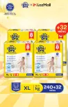 Combo 4 Tã quần UniDry Siêu khô thoáng gói Super Jumbo mới size M76/L68/XL60/XXL54 + 8 miếng