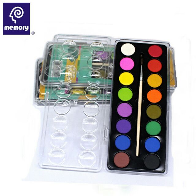 Bộ 16 Màu Nước Dạng Nén Memory, Bộ Màu Vẽ Loại Xịn (Kèm 1 Cọ Vẽ)
