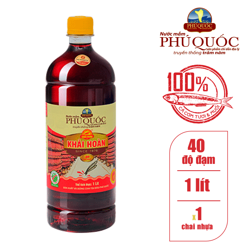 Nước mắm Khải Hoàn chai 1 lít 40 đạm