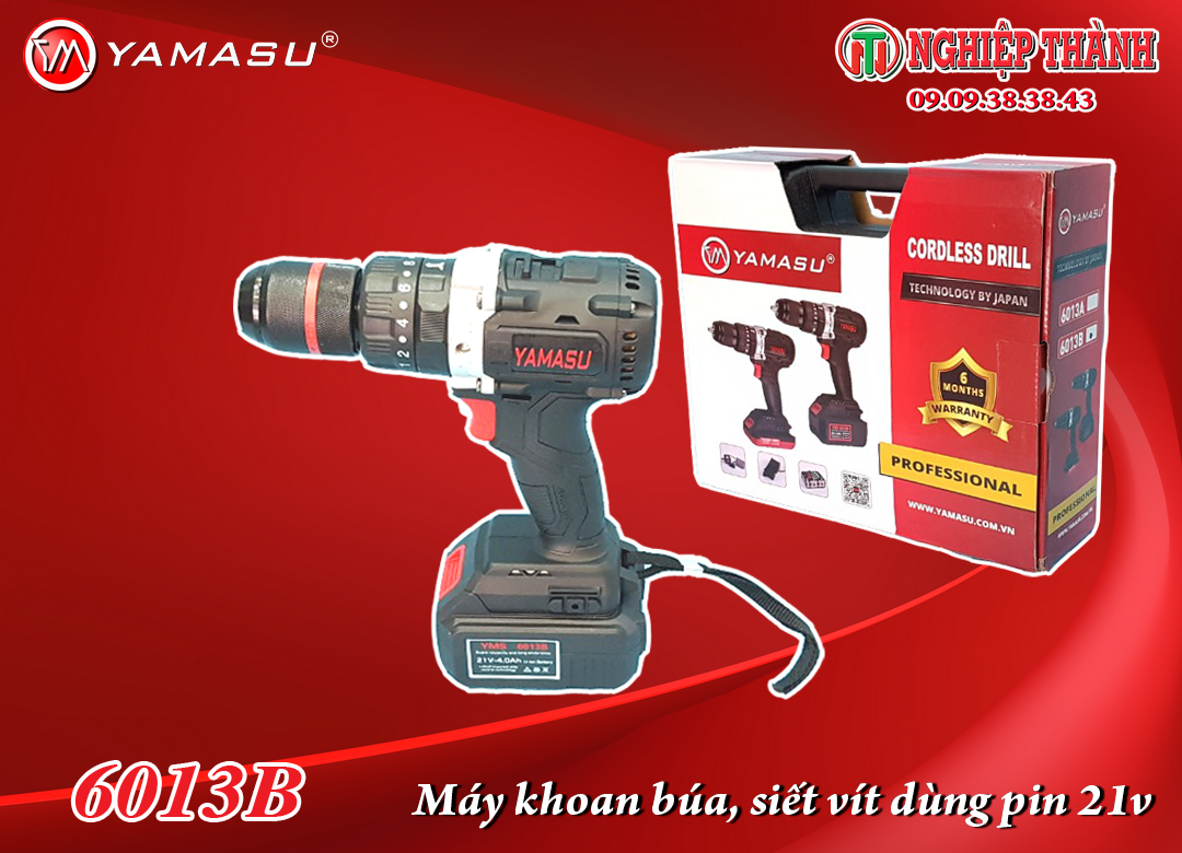 Máy khoan, siết vít không chổi than yamasu yms-6013b