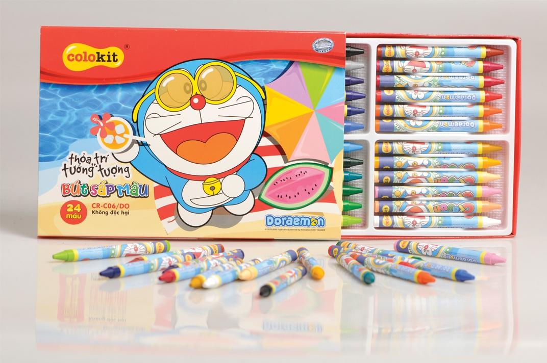 Bút sáp màu doraemon thiên long 24 màu