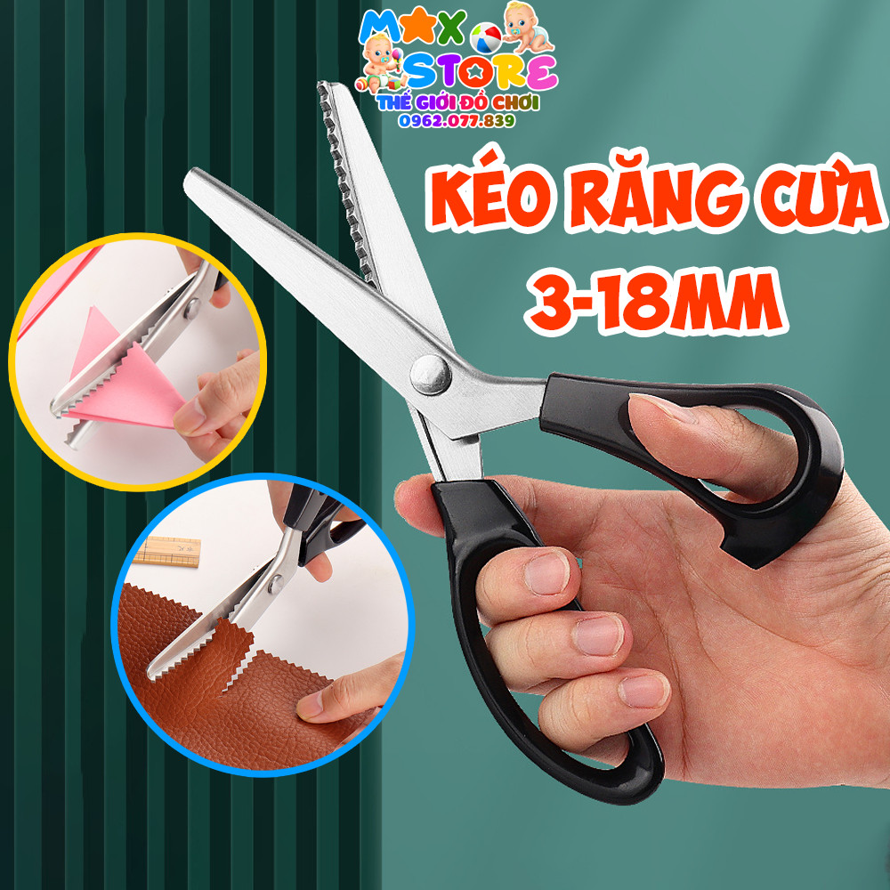 Kéo răng cưa 3 - 18mm, kéo cắt viền hàng cao cấp