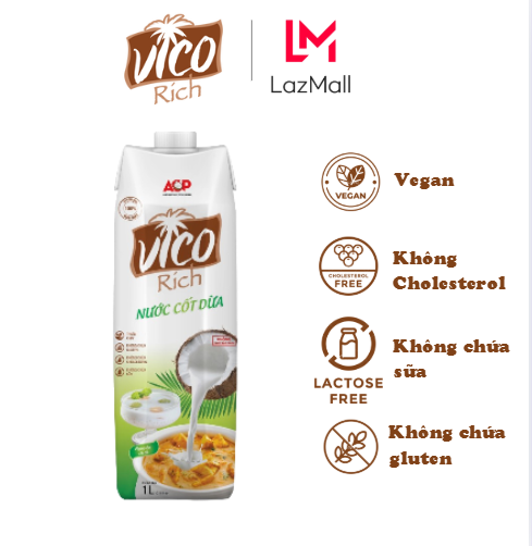 1 Hộp Nước Cốt Dừa Vico Rich 1L - Thơm Ngon Béo Ngậy