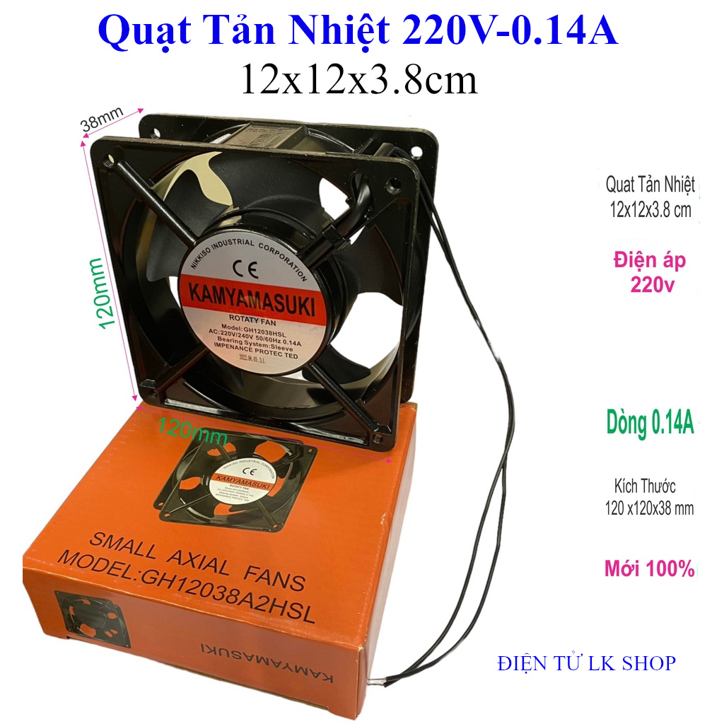 Quạt hút gió, thông gió kamyamasuki 220v 12x12x3.8 cm - điện tử lk shop