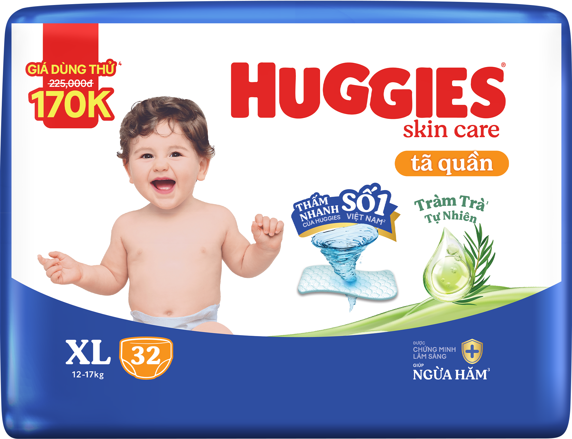 [Gift] Tã/bỉm quần Huggies JUMBO XL32