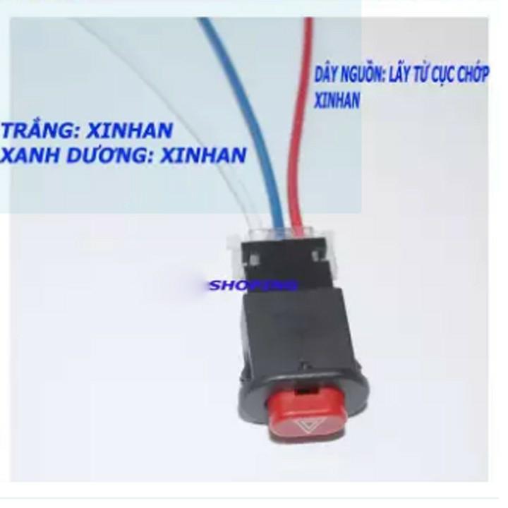 Cong tac xe may Công tắc Hazard 3 dây cho ô tô, xe máy 12V hv shop ( đen ) ( 1 cái kèm dây )
