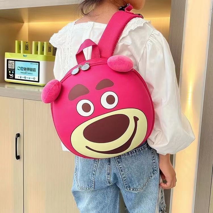 Balo trứng kiểu dáng gấu dâu lotso đáng yêu cho bé mọi lứa tuổi