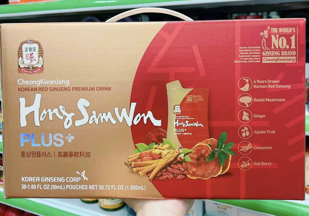 Hộp 30 gói x 50ml nước hồng sâm hong sam won plus+ - hàn quốc
