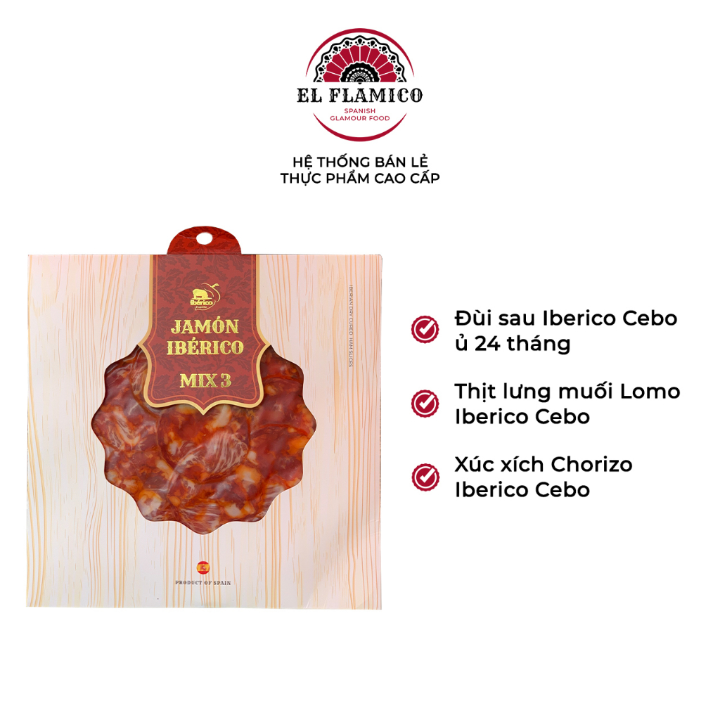 Thịt heo muối Iberico Tapas Mix 3 - 100g