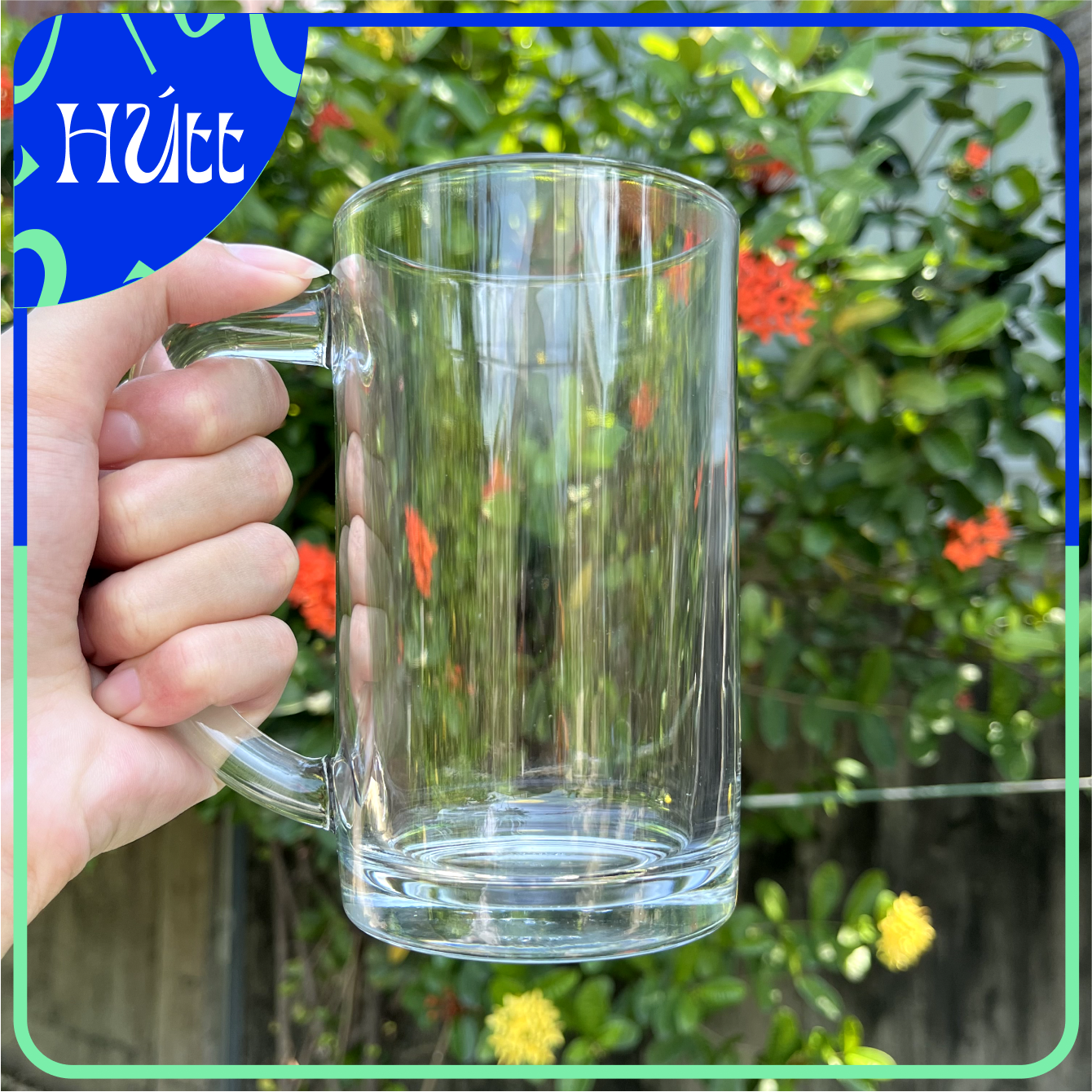 Ly Bia Thuỷ Tinh Dạng Trơn Cỡ Lớn 535ML Nhập Khẩu Thái Lan UG-375