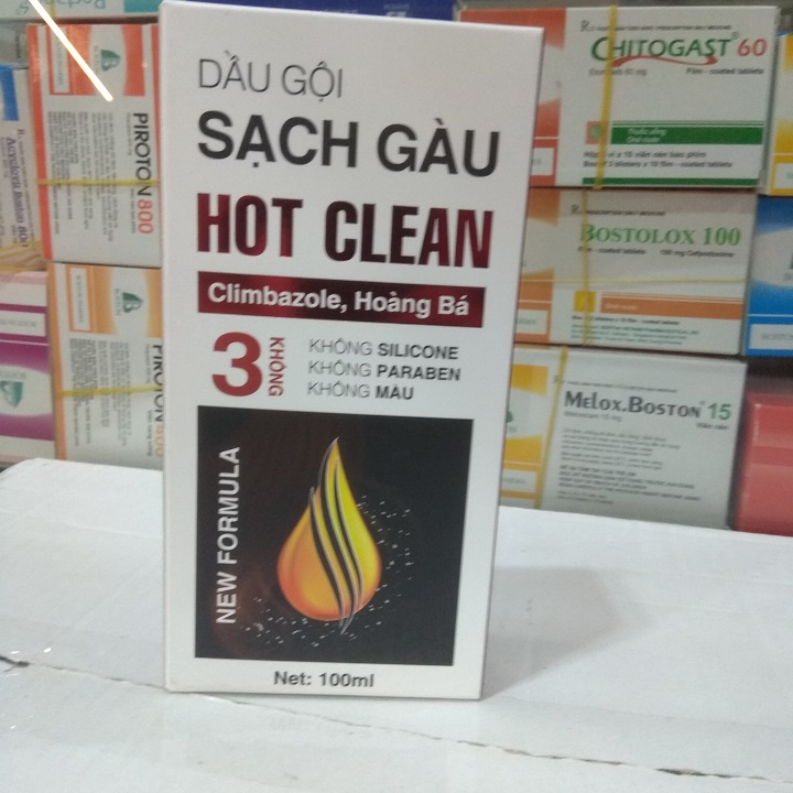 Dầu gội sạch gàu Hot clean - không màu, không silicone, không paraben