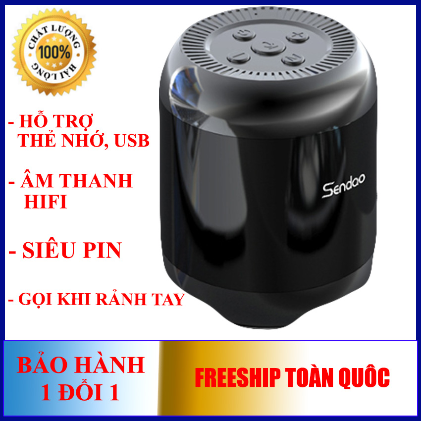 Siêu trầm - Loa bluetooth 5.0 Manovo M4 loa Sendao âm thanh hifi ầm trầm pin trâu sử dụng lên đến 18h - Hàng nhập