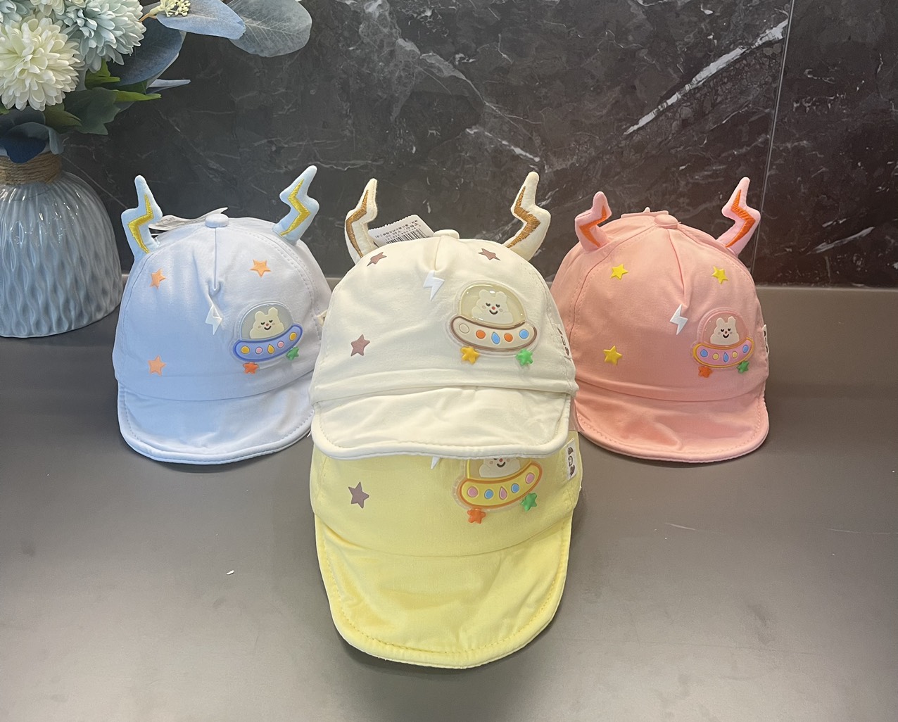 Mũ lưỡi trai hình tia chớp chất liệu cotton mềm mại siêu yêu cho bé(4-24 tháng)
