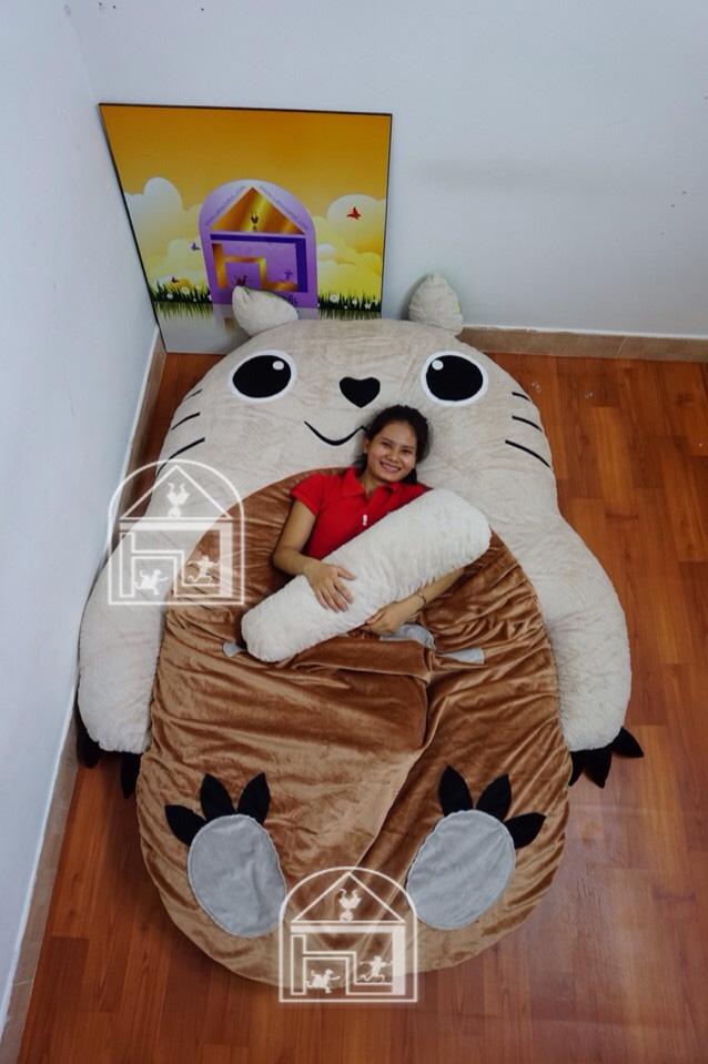 Nệm Hình Thú cao cấp nhật bản Totoro Vao Nha Toi BA0063 size double chăn bụng thun (không gối)