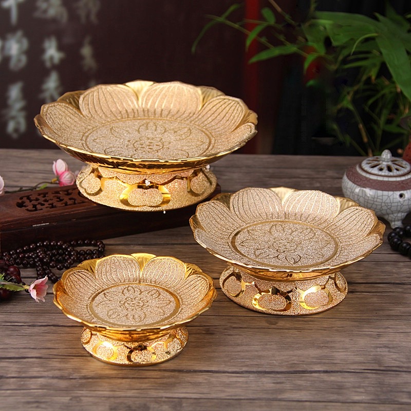 Đĩa cúng kim sa vàng, Đĩa trái cây thờ cúng bàn thờ gia tiên, thần tài thổ địa