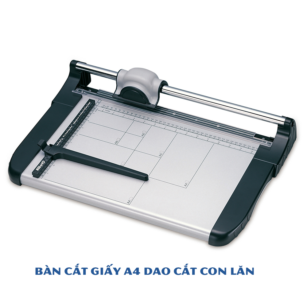 Bàn cắt giấy a4 kw-trio 13018 dao cắt con lăn