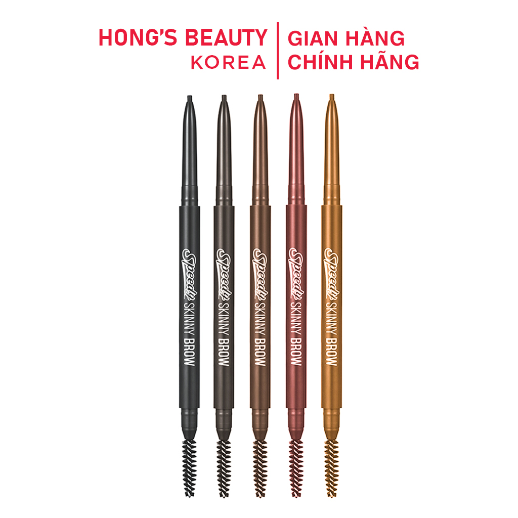 Chì kẻ chân mày peripera speedy skinny brow 2 dark brown 0.07g - hongs beauty