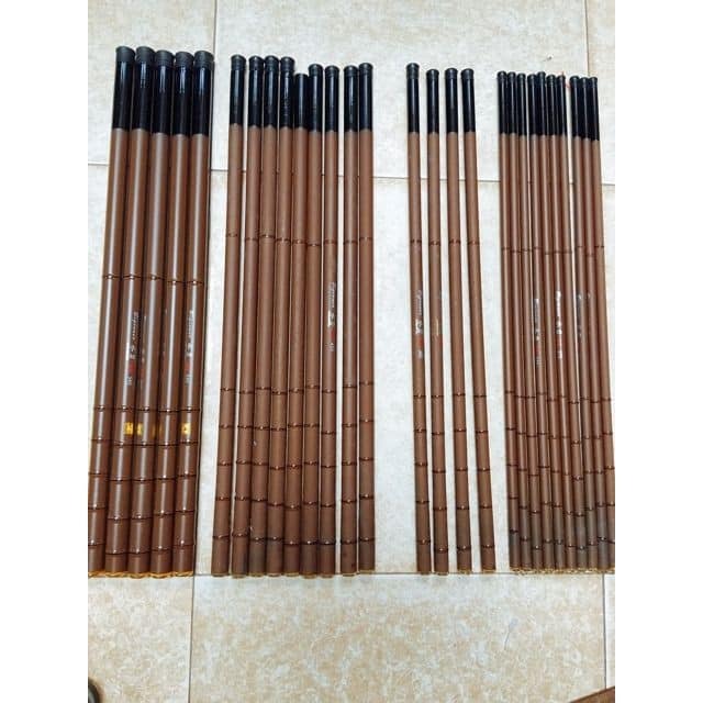 Cần câu tay giá rẻ cacbon biginner 3m6 đến 6m3 màu nâu