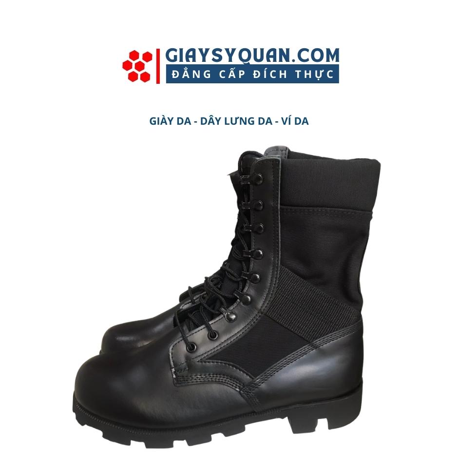 Giày bốt da cao cổ chất liệu vải kết hợp da bò cao cấp 034