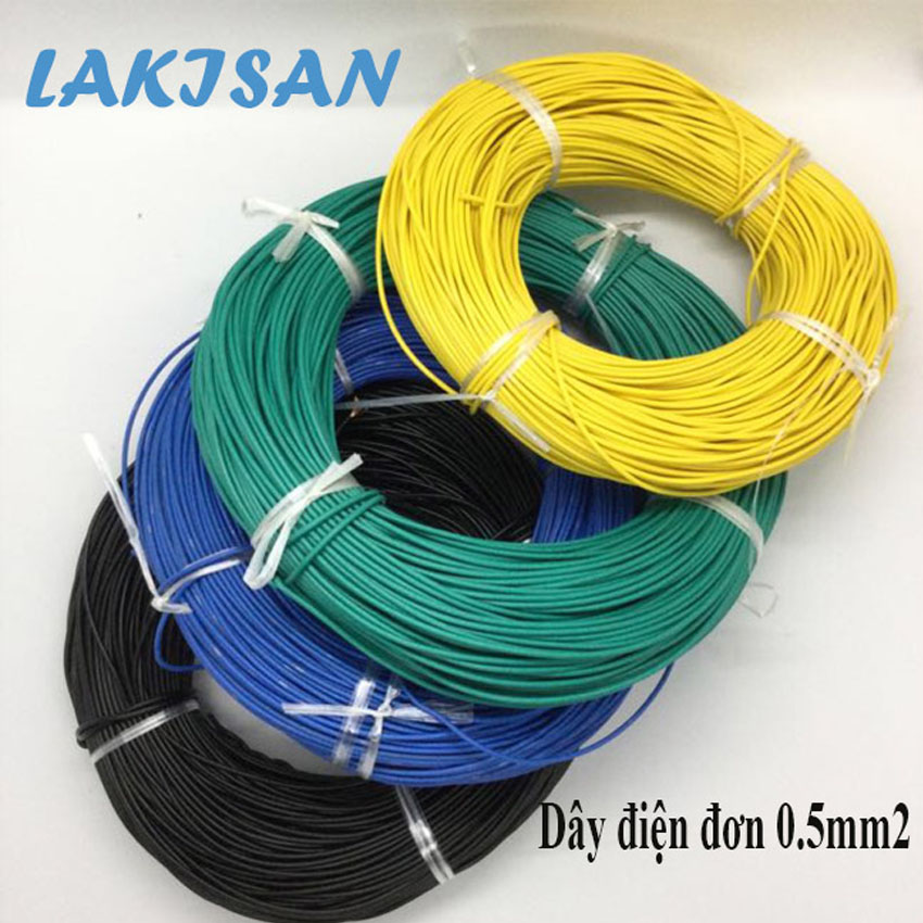 [5 mét] Dây điện đơn 0.5mm2 đồng đỏ Lakisan | Lõi nhiều sợi đồng| Mềm