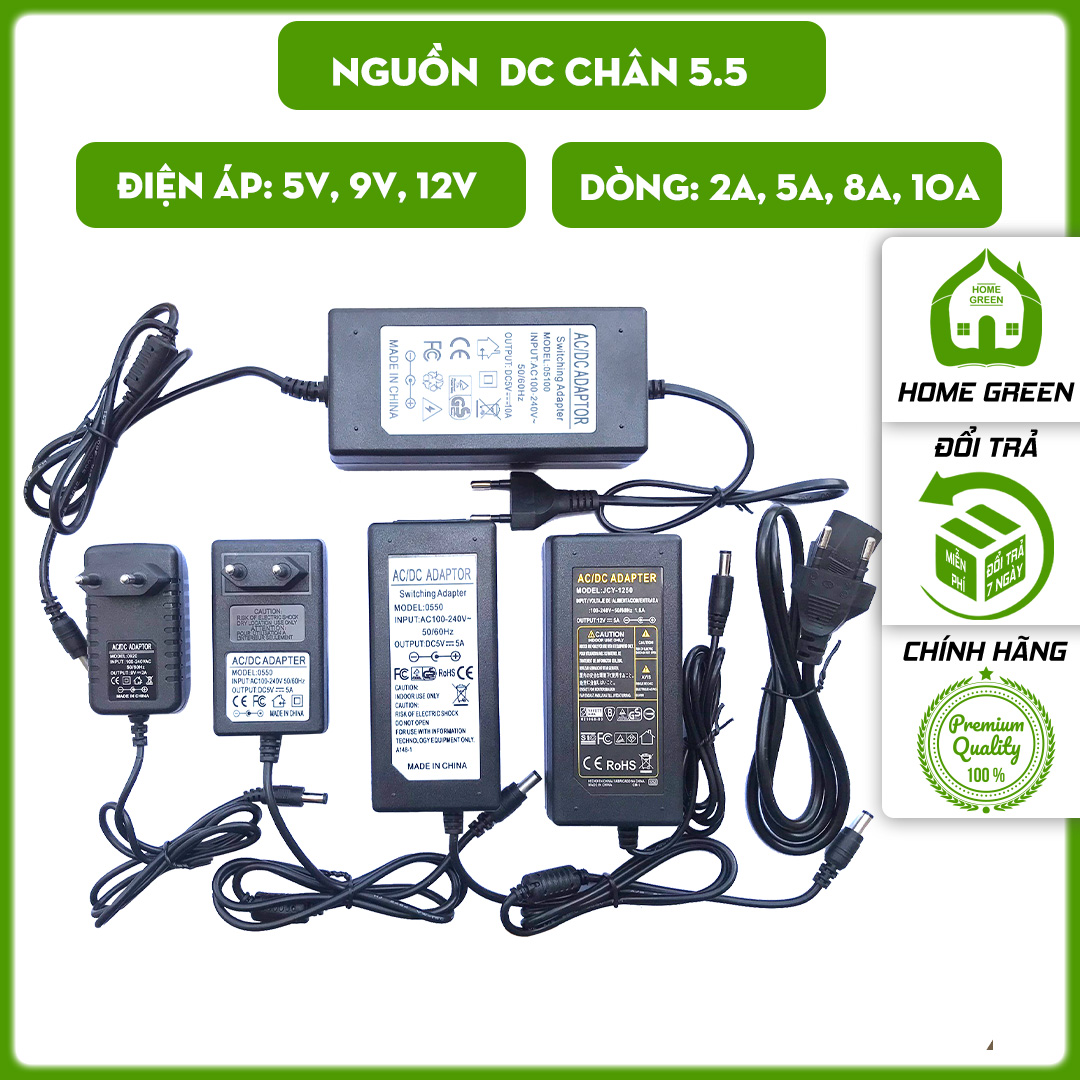 Nguồn adapter 5v, 9v, 12v dòng 2a, 5a, 8a, 10a cho led, camera, máy hút sữa, switch, bộ phát wifi