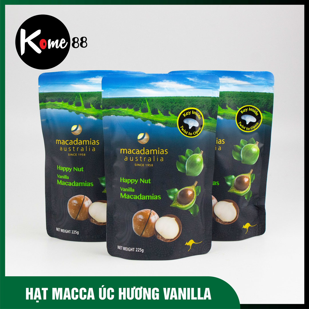 Hạt Macca Úc Vanilla Happy Nut 225g