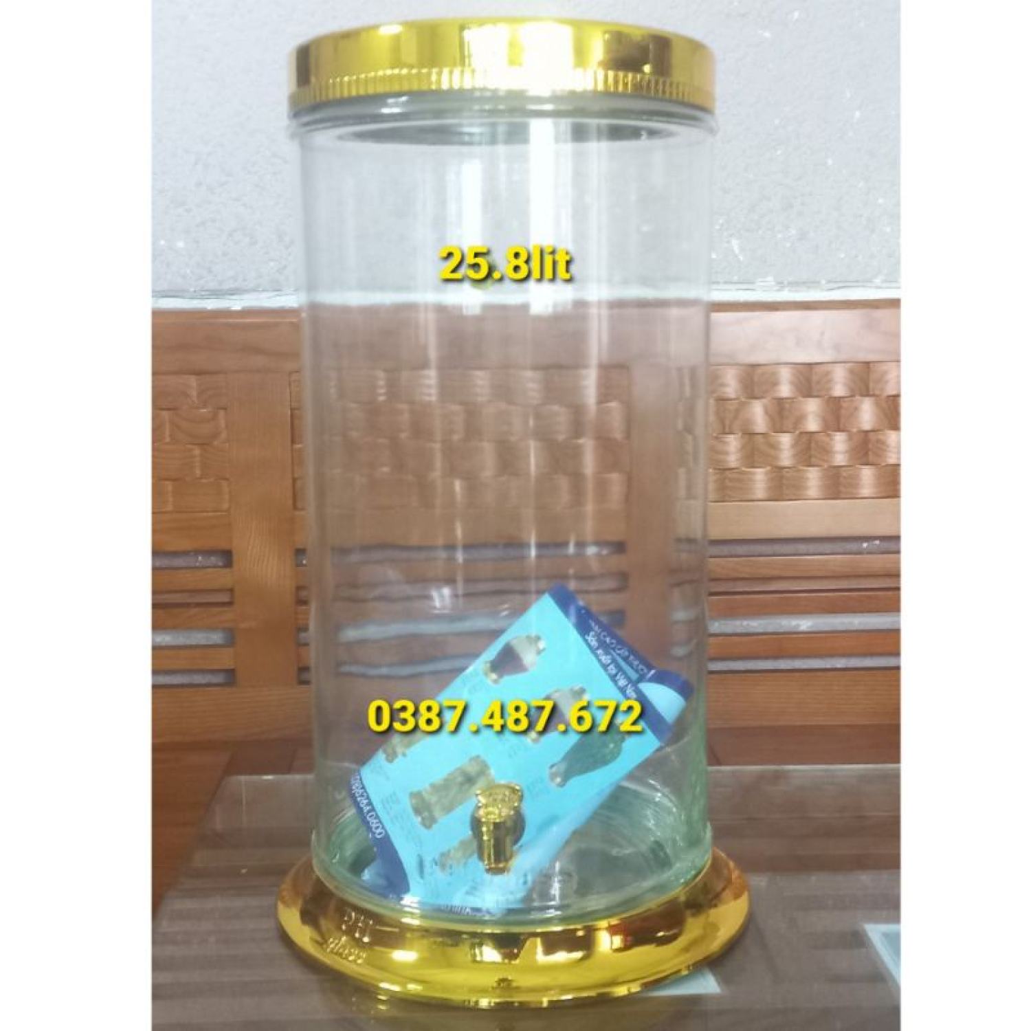 Bình ngâm rượυ sâm thủy tinh phú hòa 17,8 lít 21,8 lít 25,8 lít có van