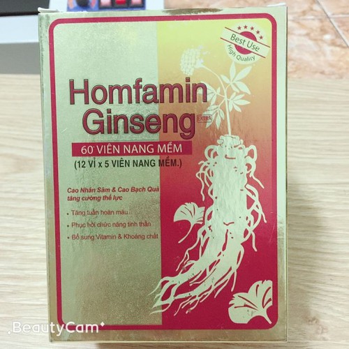 Homfamin Tăng tuần hoàn máu, phục hồi chức năng tinh thần, bổ sung vitamin và khoáng chất