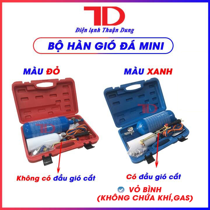 Bộ hàn gió đá mini, hàn hơi mini, Khò hàn gió đá, dụng cụ hàn chảy công nghệ hàn khí (Bình không chứ