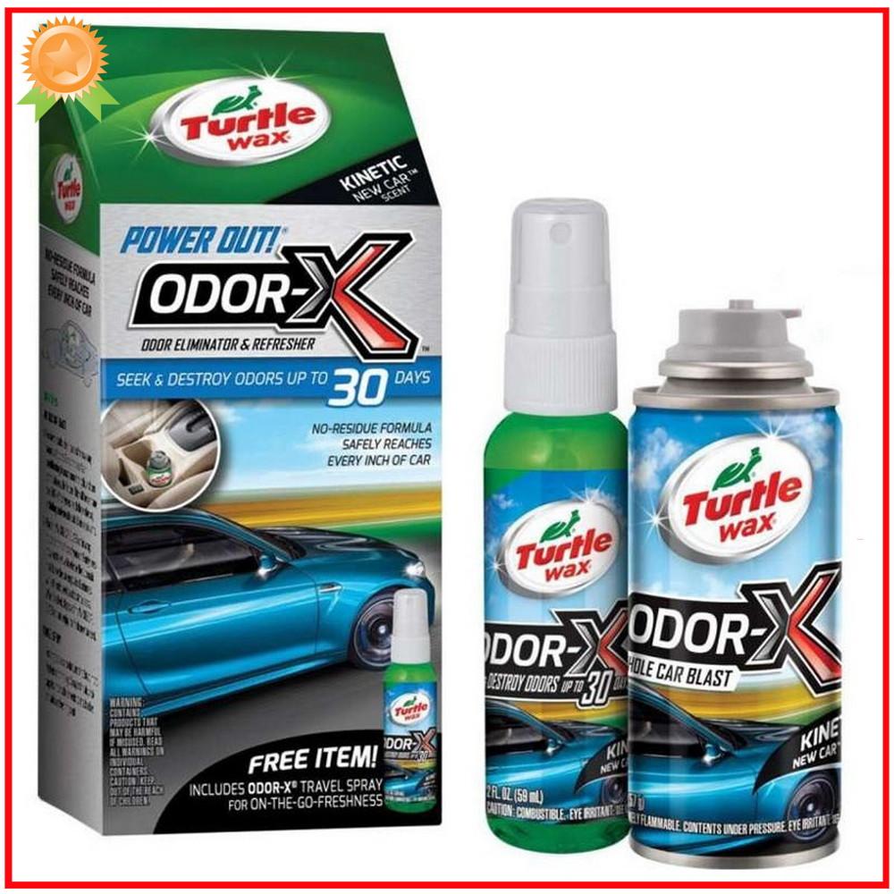 Bộ 2 chai khử mùi xe turtle wax power out 2 odor-x