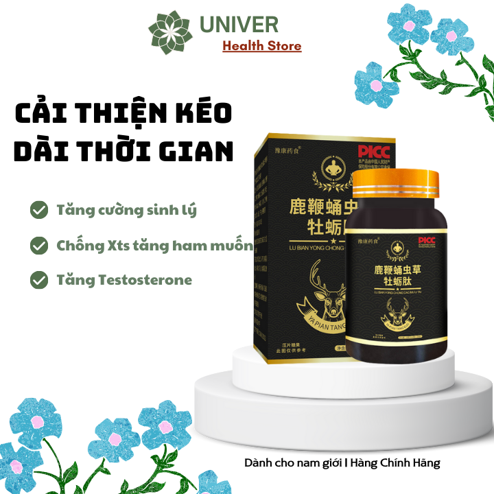 Hộp 30 viên kẹo tăng cường sinh lý nam giới, sâm nhung, đông trùng hạ thảo kéo dài thời gian khi làm chuyện ấy, bảo vệ sức khỏe