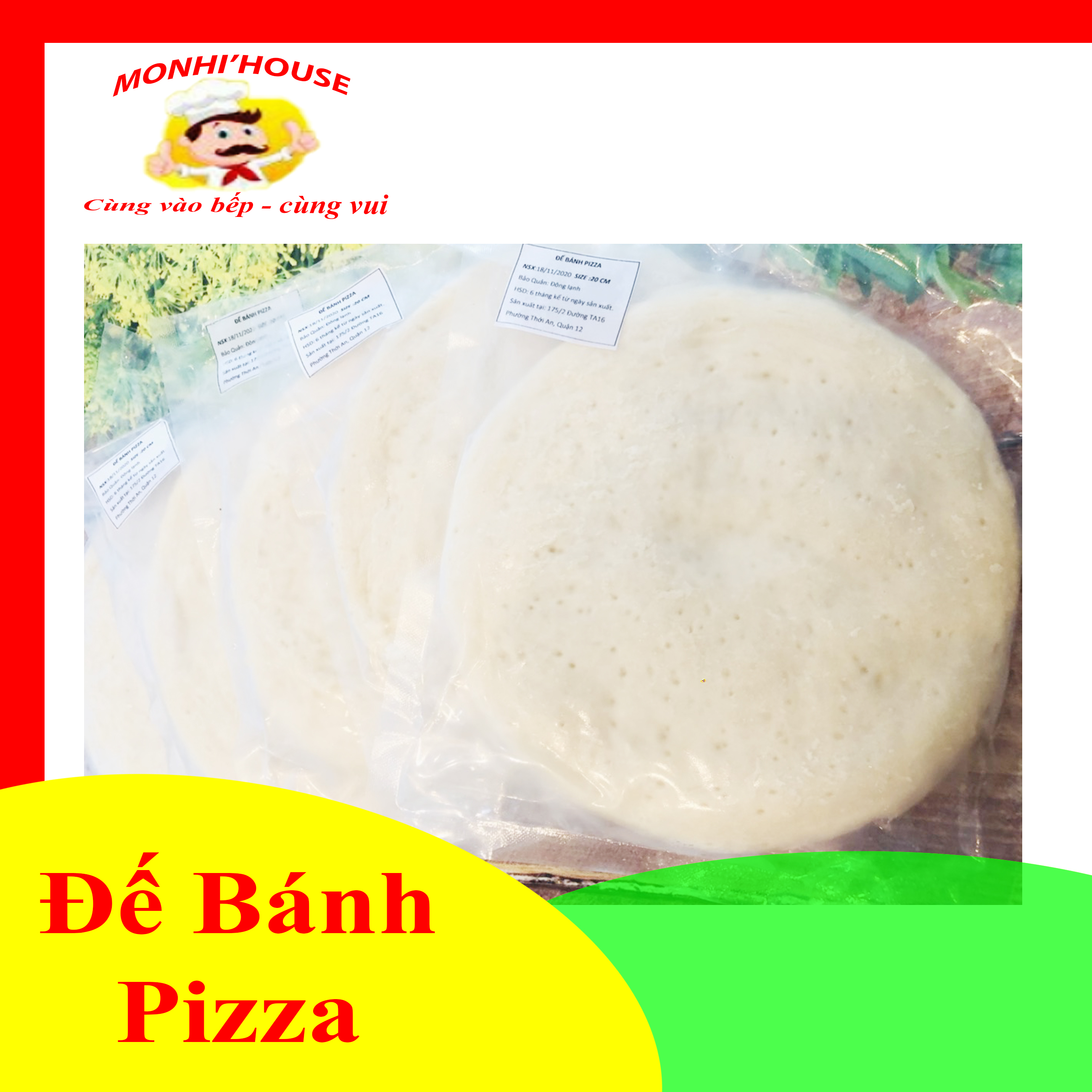 Set 5 đế bánh pizza đã nướng qua_ Size 20cm