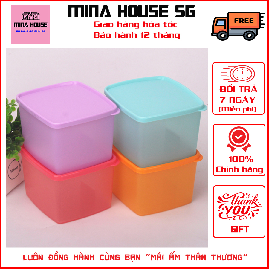 Set 4 hộp trữ đông TUPPERWARE Chính Hãng dung tích 800ml