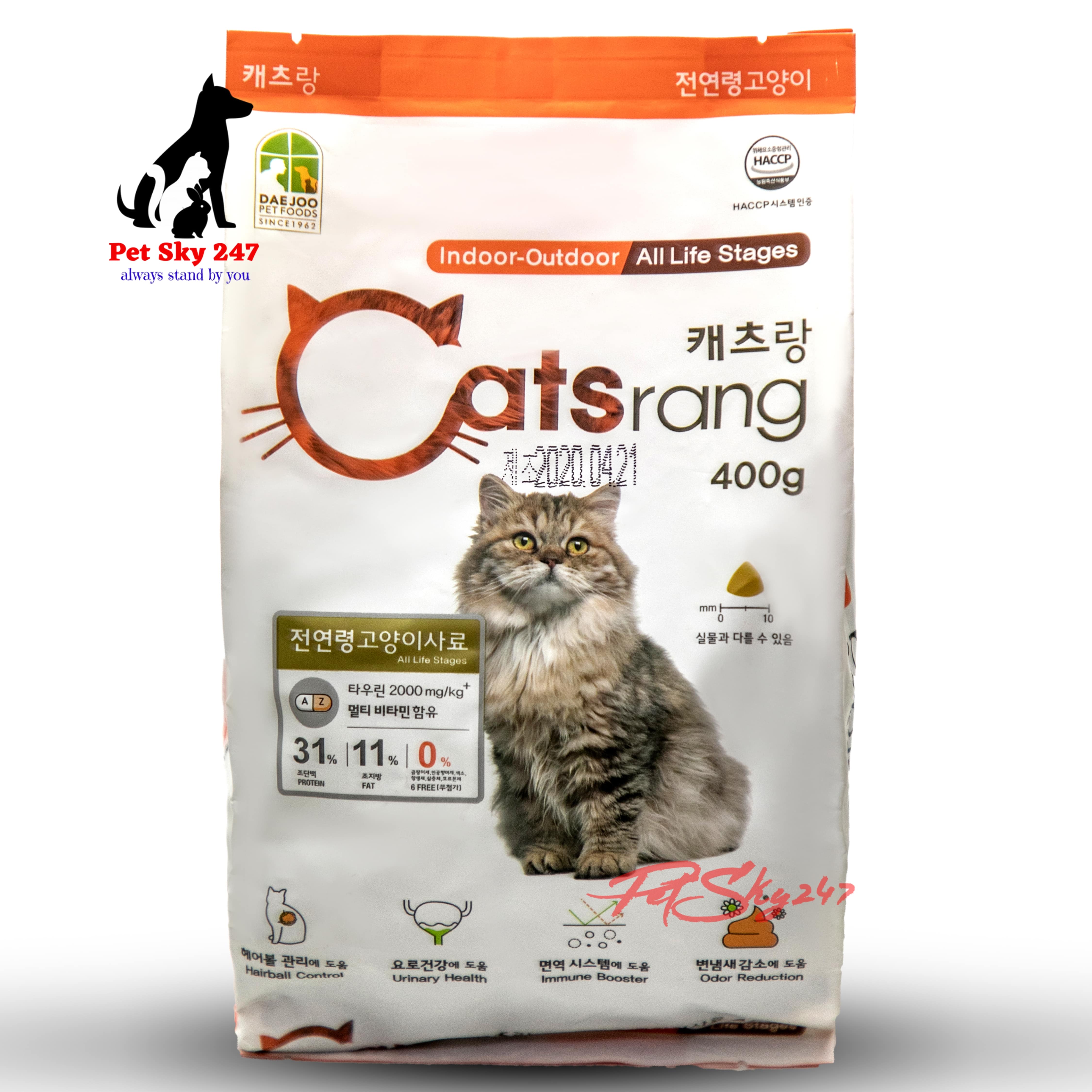 Thức ăn hạt cho mèo mọi lứa tuổi catsrang gói 400g