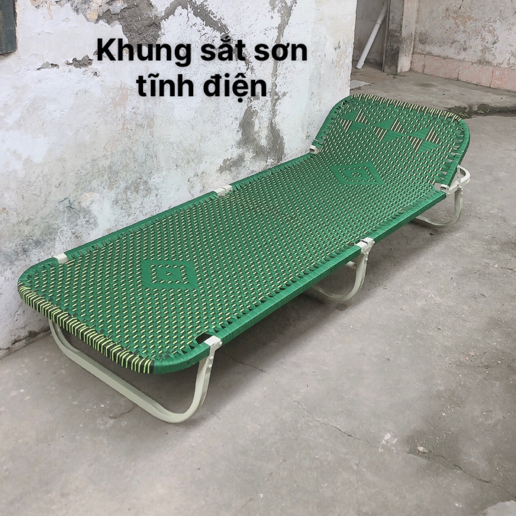 Giường xếp gấp gọn dã ngoại Giường gấp văn phòng giường gấp ngủ trưa khung inox siêu chắc chịu tải 250 kg