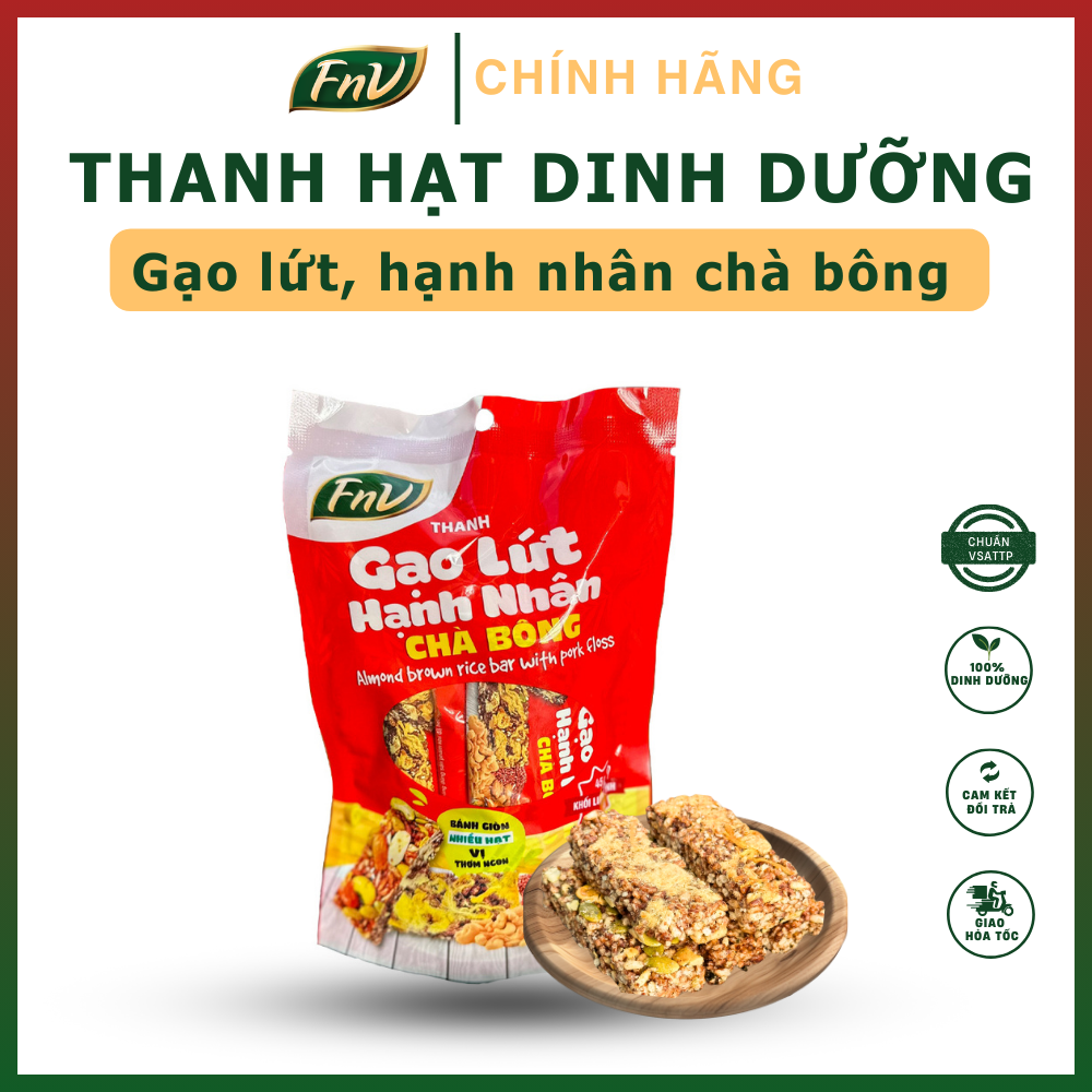 Thanh gạo lứt hạnh nhân chà bông fnv 45g - 3 thanh