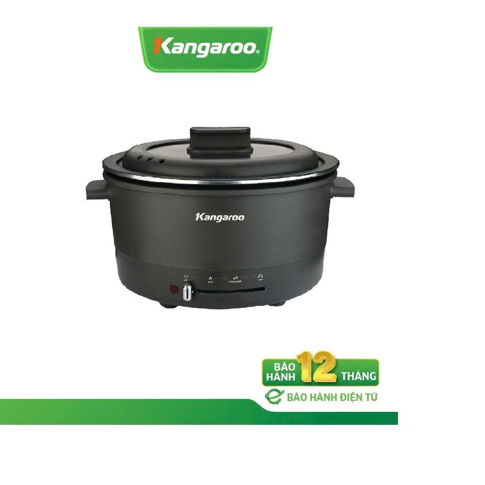 Nồi lẩu điện Kangaroo KG45EH1 dung tích 4,5L- Nồi diện nấu đa năng, lòng nồi chống dính, công suất 1300W, nắp kính tháo rời.