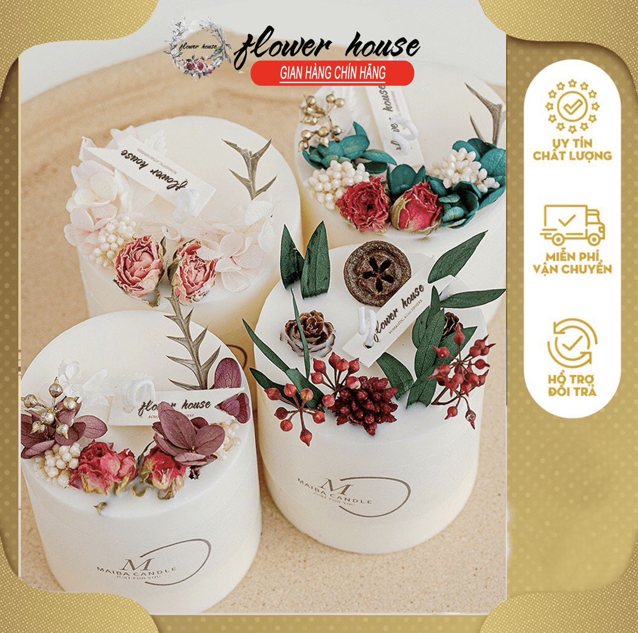 Nến thơm phòng thiên nhiên FLOWER HOUSE_MS18,nến thơm ,nến thơm phòng ngủ, nến thơm cao cấp, nên hoa khô, nến trang trí , nến decor phòng , nến thiên nhiên , nến 4 mùa, nên xông phòng
