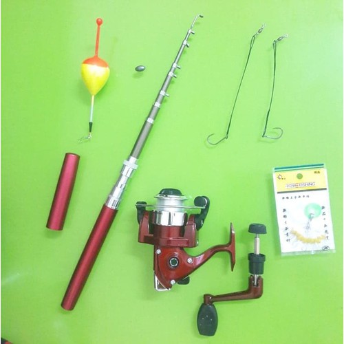 bô cần câu bút máy đứng mini dài 1m và 1m6 tặng lưỡi phao chì