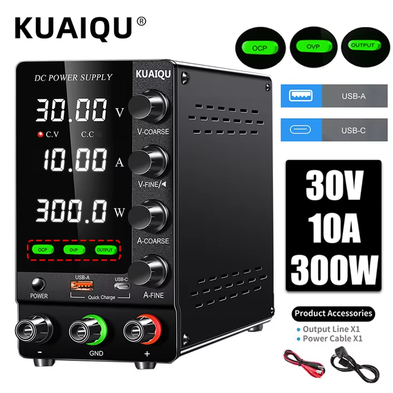 Kuaiqu Power Supply 30V 10A Dc Power Supply Multi-Function Power Supply Dc Power Switch Set 60V 5A 120V 3A Adjustable for Phone Repair for Laboratory Giá 879,000 Đồng*Miễn phí vận chuyển