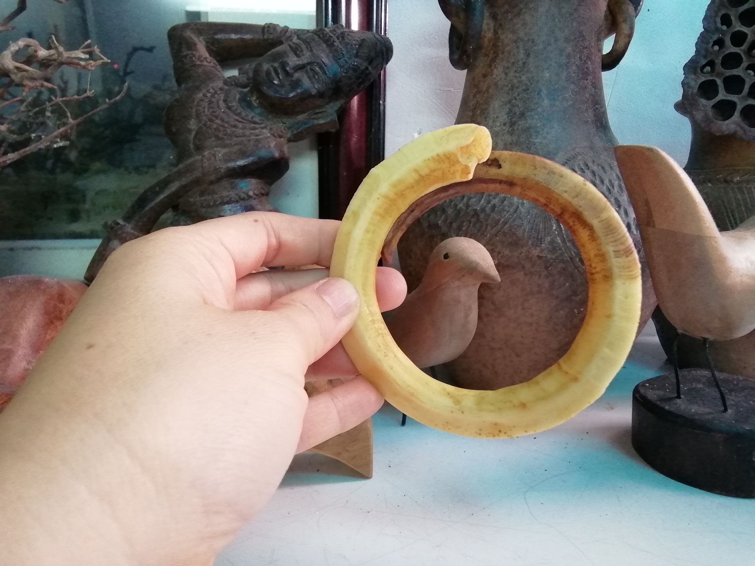 Vòng tay nanh heo mỹ nghệ bảng nhỏ ni 6.8 cm đẹp cao cấp như thật