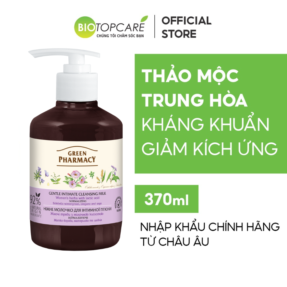 Dung dịch vệ sinh phụ nữ dạng sữa Zelenaya Apteka trung hòa chiết xuất Thảo mộc 370 ml