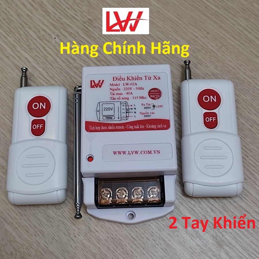 Bộ công tắc điều khiển từ xa 1000m/40a/220v/ 2 remote điều khiển bật tắt