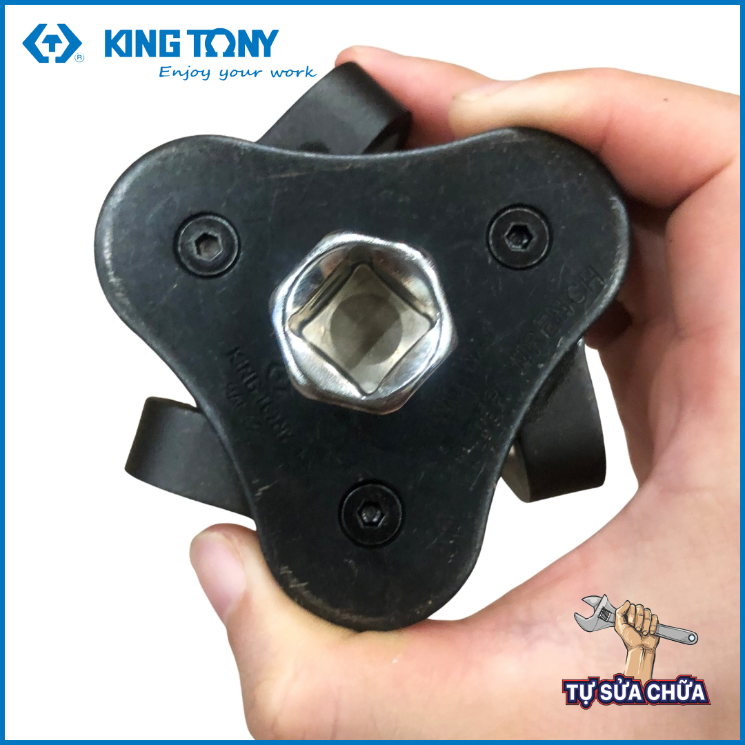 Vam tháo cốc lọc nhớt Kingtony No.9AE42 đầu nối 1/2 inch - Cảo tháo lọc dầu ô tô tích hợp 3 chân