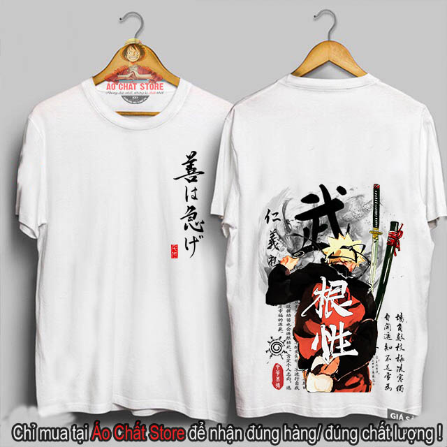 [HCM]Áo thun NARUTO rồng thư pháp siêu ngầu - Áo Naruto Uzumaki mẫu mới đẹp NT18