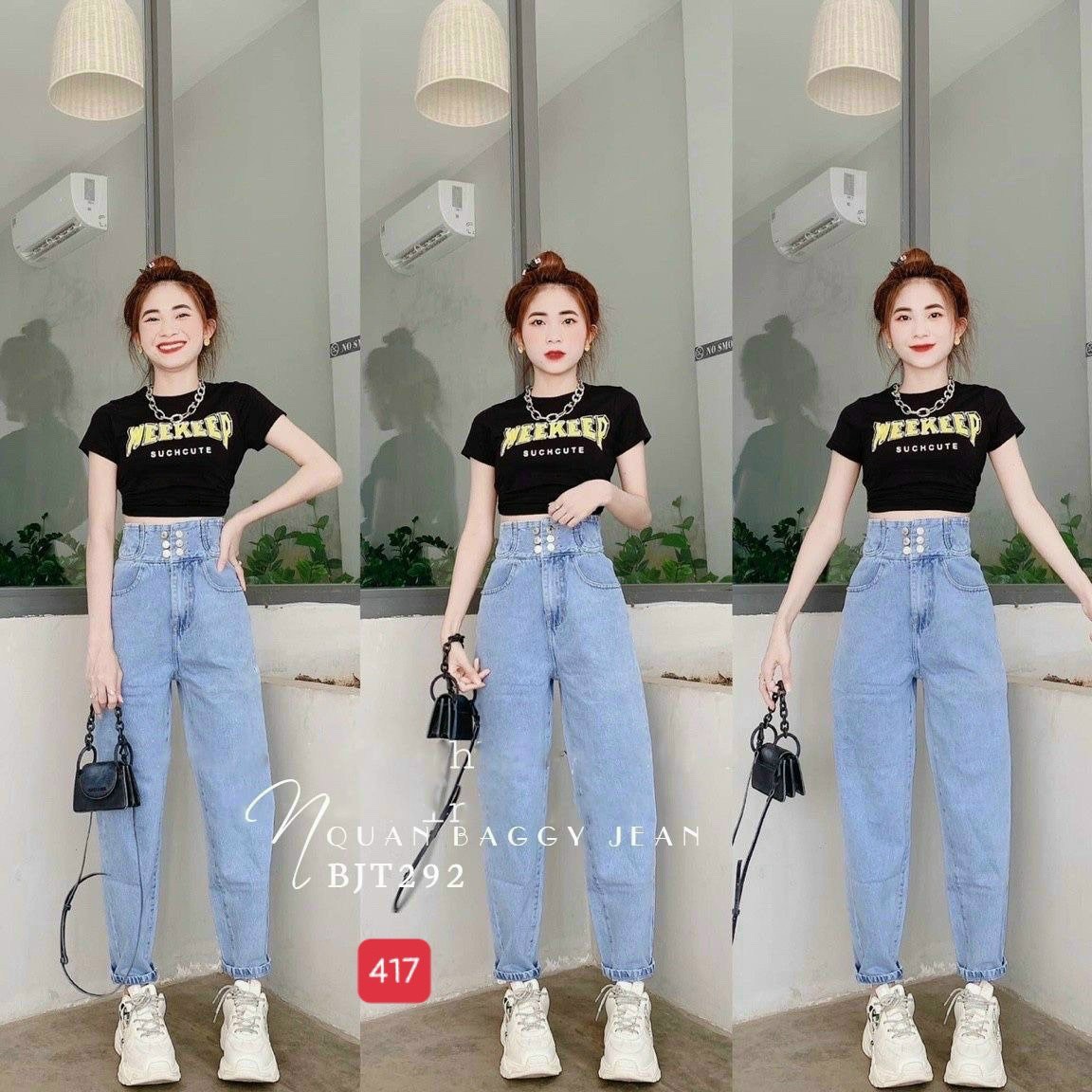 Quần begy nữ lưng cao thời trang mẫu mới nhất siêu hot bagy417