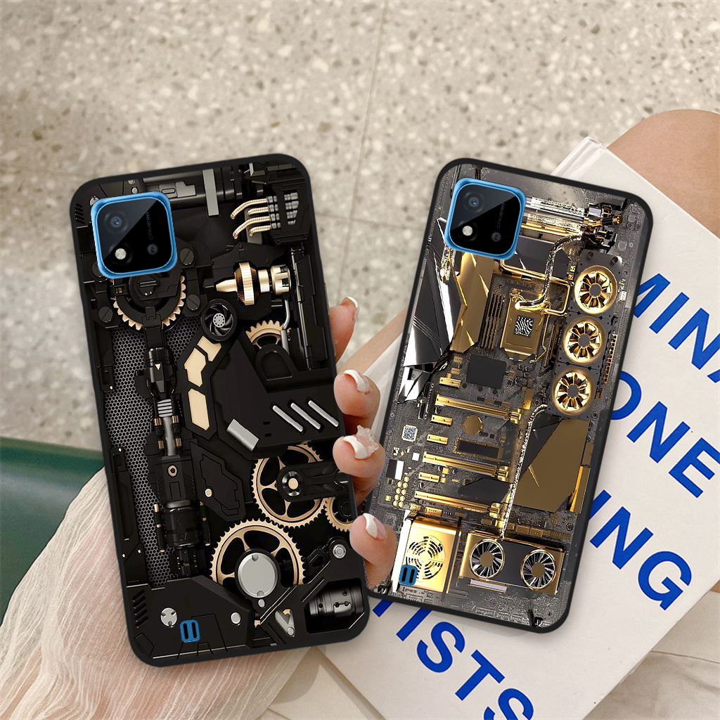 Ốp lưng realme c11 2021 / realme c20 / c11, ốp điện thoại realme hoạ tiết máy móc 3d, nam tính, mạnh mẽ