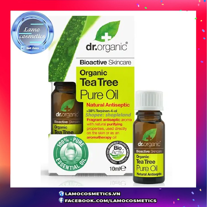 Tinh dầu tràm trà hữu cơ dr. organic tea tree oil 10ml